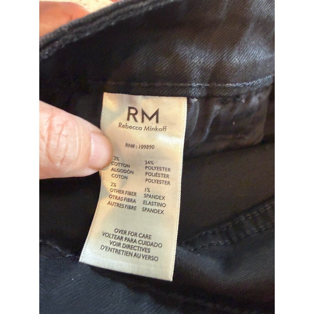 Rebecca Minkoff 90's Short High Rise Relaxed Fit Dark Black Denim Size 6 Women's - Picture 4 of 6